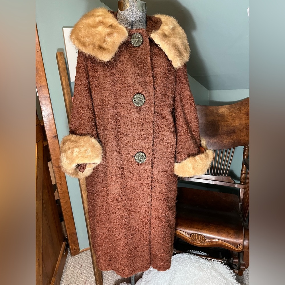 Vintage MCM fur trimmed coat